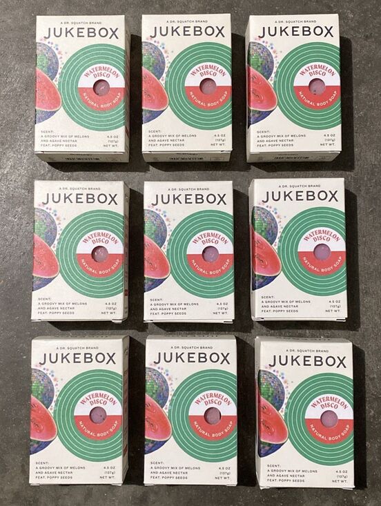 Dr. Squatch Other - (9) Jukebox Watermelon Disco Natural Body Soap Bar Dr. Squatch Agave Poppy Seed